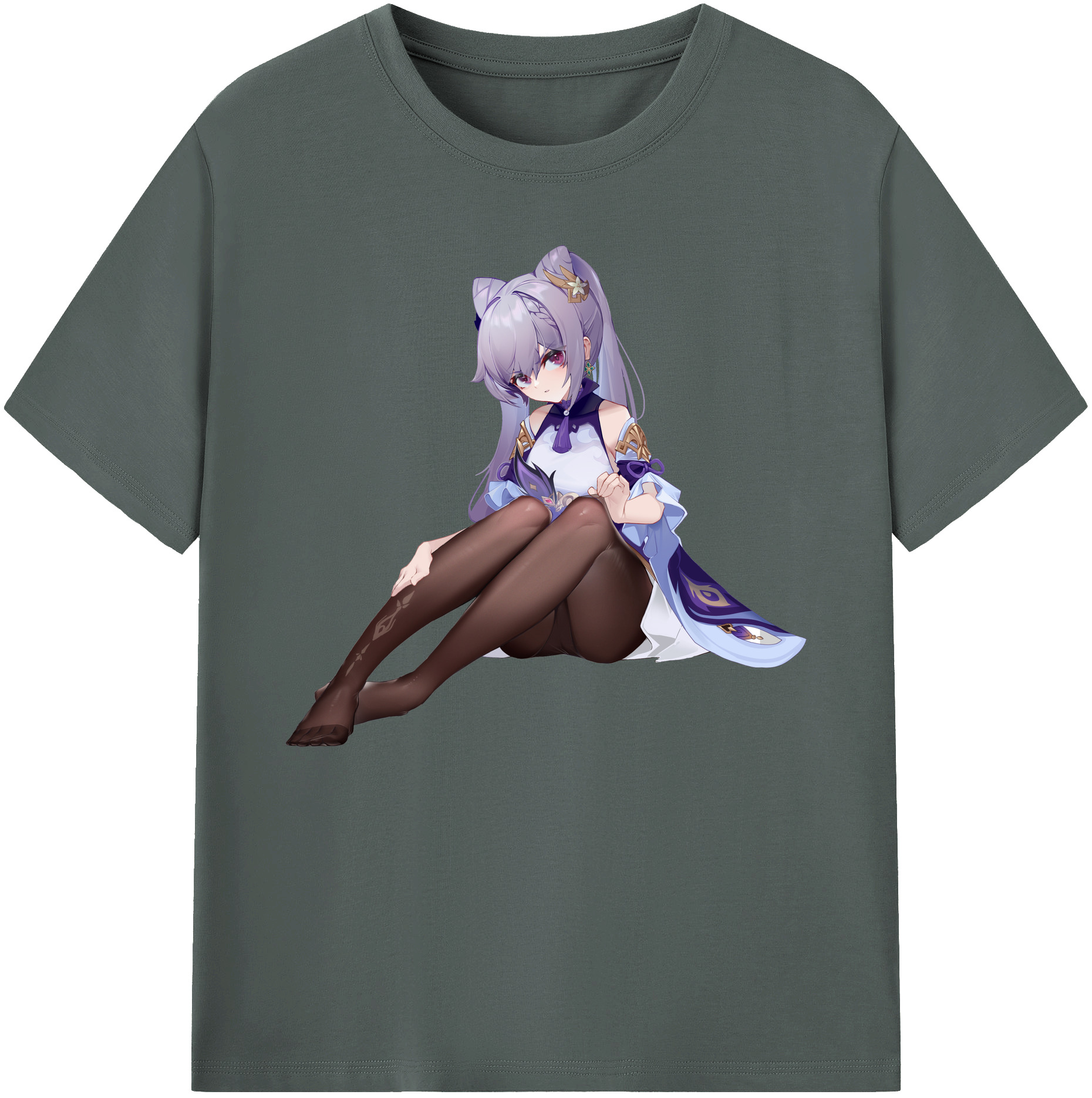 げんし神 刻晴 こくせい genshin Kokusei 綿100％ メンズ半袖Tシャツ｜肌触りやわらか＆通気性